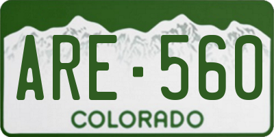 CO license plate ARE560