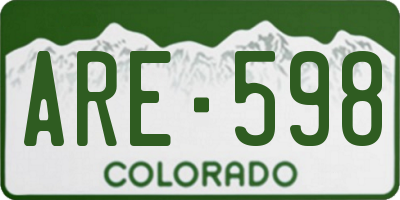 CO license plate ARE598