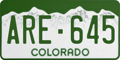 CO license plate ARE645