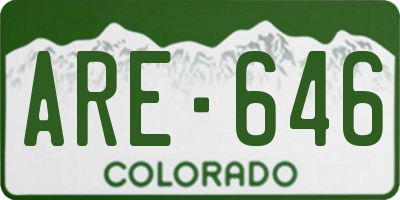 CO license plate ARE646