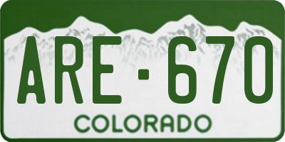 CO license plate ARE670