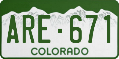 CO license plate ARE671