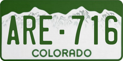 CO license plate ARE716