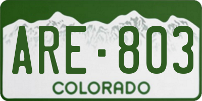 CO license plate ARE803