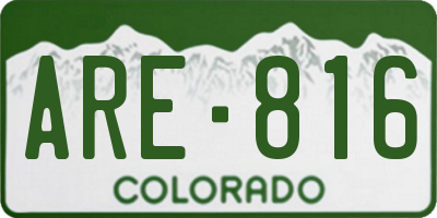 CO license plate ARE816