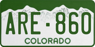 CO license plate ARE860