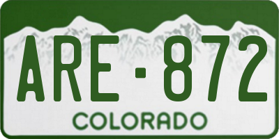 CO license plate ARE872