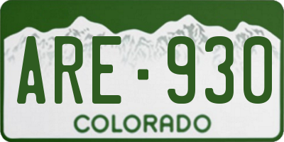CO license plate ARE930