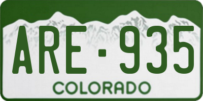 CO license plate ARE935