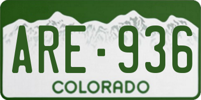 CO license plate ARE936