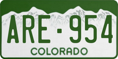 CO license plate ARE954