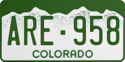 CO license plate ARE958