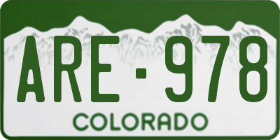 CO license plate ARE978