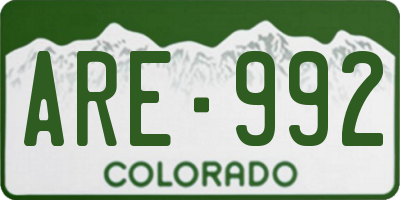 CO license plate ARE992