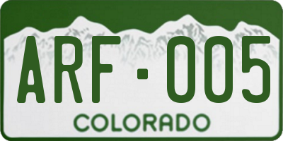 CO license plate ARF005