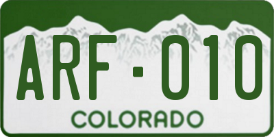 CO license plate ARF010