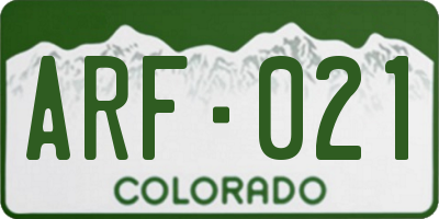 CO license plate ARF021