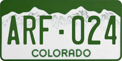 CO license plate ARF024