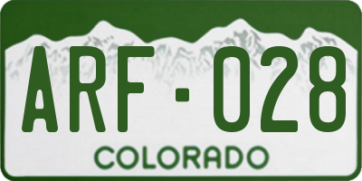 CO license plate ARF028