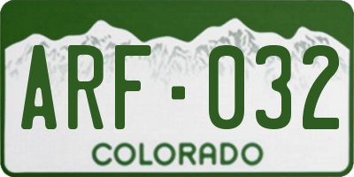CO license plate ARF032