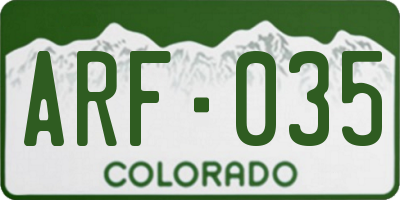CO license plate ARF035