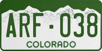 CO license plate ARF038