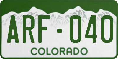 CO license plate ARF040