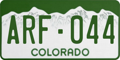 CO license plate ARF044