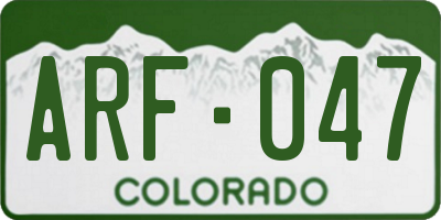 CO license plate ARF047