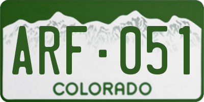 CO license plate ARF051