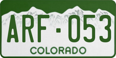 CO license plate ARF053