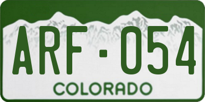 CO license plate ARF054