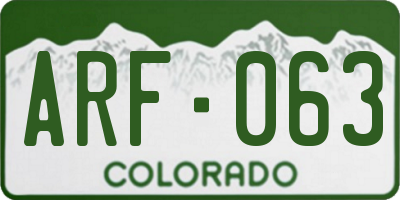 CO license plate ARF063
