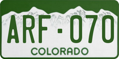 CO license plate ARF070