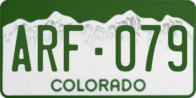 CO license plate ARF079