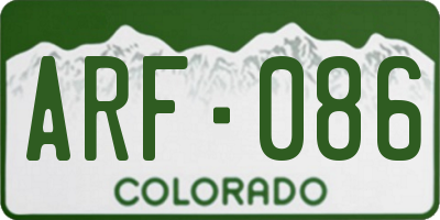 CO license plate ARF086