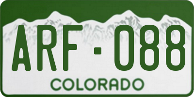 CO license plate ARF088