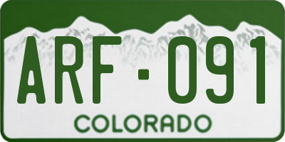 CO license plate ARF091