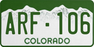 CO license plate ARF106