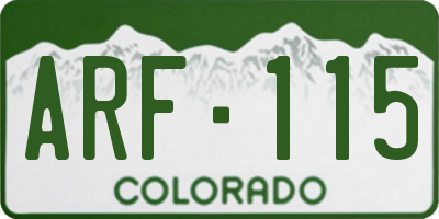 CO license plate ARF115