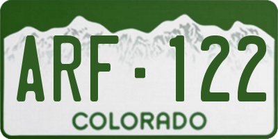 CO license plate ARF122