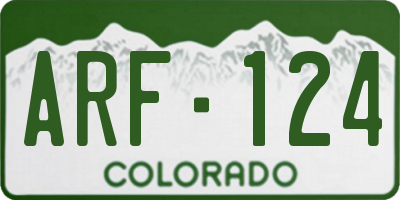 CO license plate ARF124