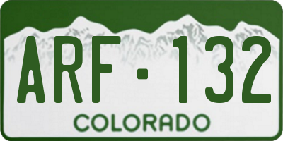 CO license plate ARF132