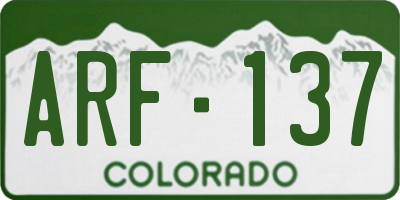 CO license plate ARF137
