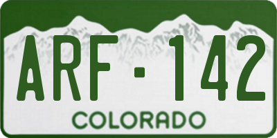 CO license plate ARF142