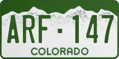 CO license plate ARF147