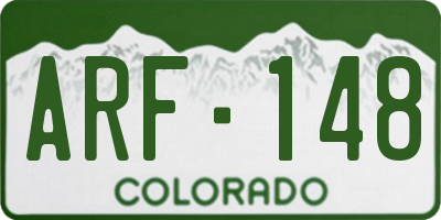 CO license plate ARF148
