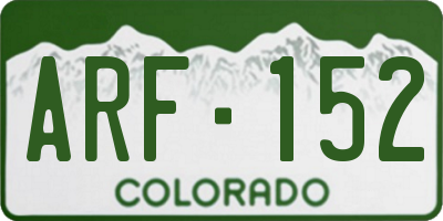CO license plate ARF152