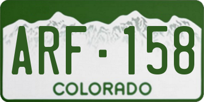 CO license plate ARF158