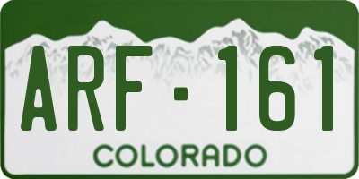 CO license plate ARF161